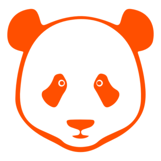 Simple Panda Face Decal (Orange)